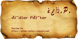 Ádler Péter névjegykártya