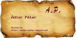 Ádler Péter névjegykártya