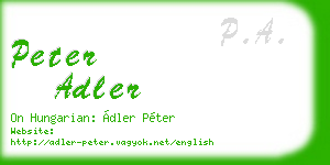 peter adler business card